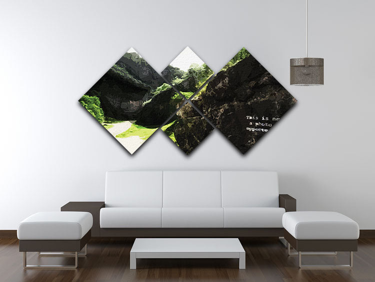 Banksy This is not a Photo Opportunity Cheddar Gorge Somerset 4 Square Multi Panel Canvas - Canvas Art Rocks - 3