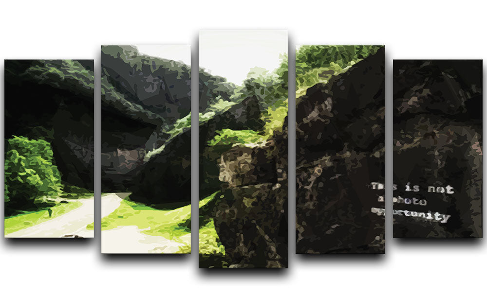 Banksy This is not a Photo Opportunity Cheddar Gorge Somerset 5 Split Panel Canvas - Canvas Art Rocks - 1