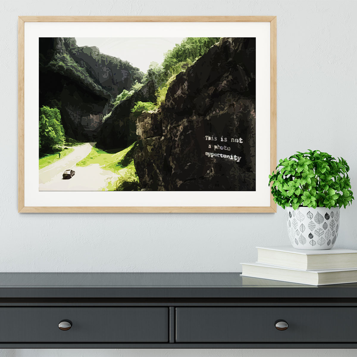 Banksy This is not a Photo Opportunity Cheddar Gorge Somerset Framed Print - Canvas Art Rocks - 3