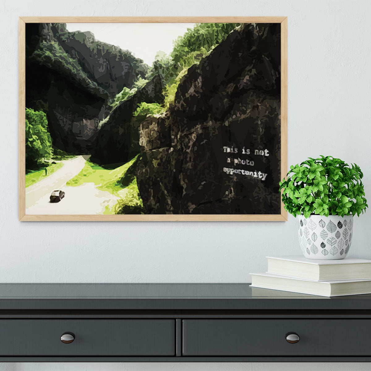 Banksy This is not a Photo Opportunity Cheddar Gorge Somerset Framed Print - Canvas Art Rocks - 4