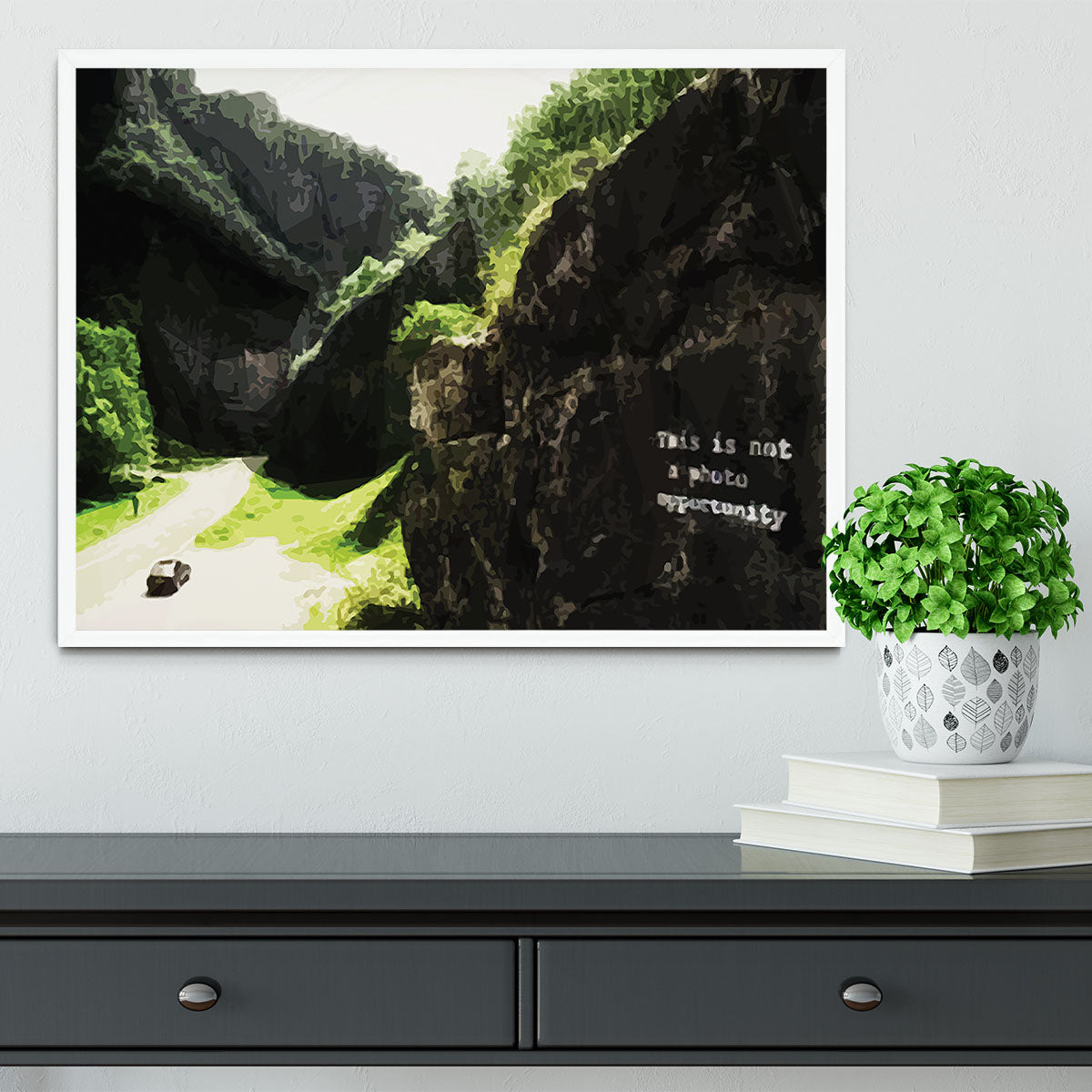 Banksy This is not a Photo Opportunity Cheddar Gorge Somerset Framed Print - Canvas Art Rocks -6