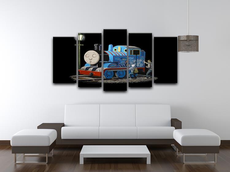 Banksy Thomas the Tank Engine 5 Split Panel Canvas - Canvas Art Rocks - 3