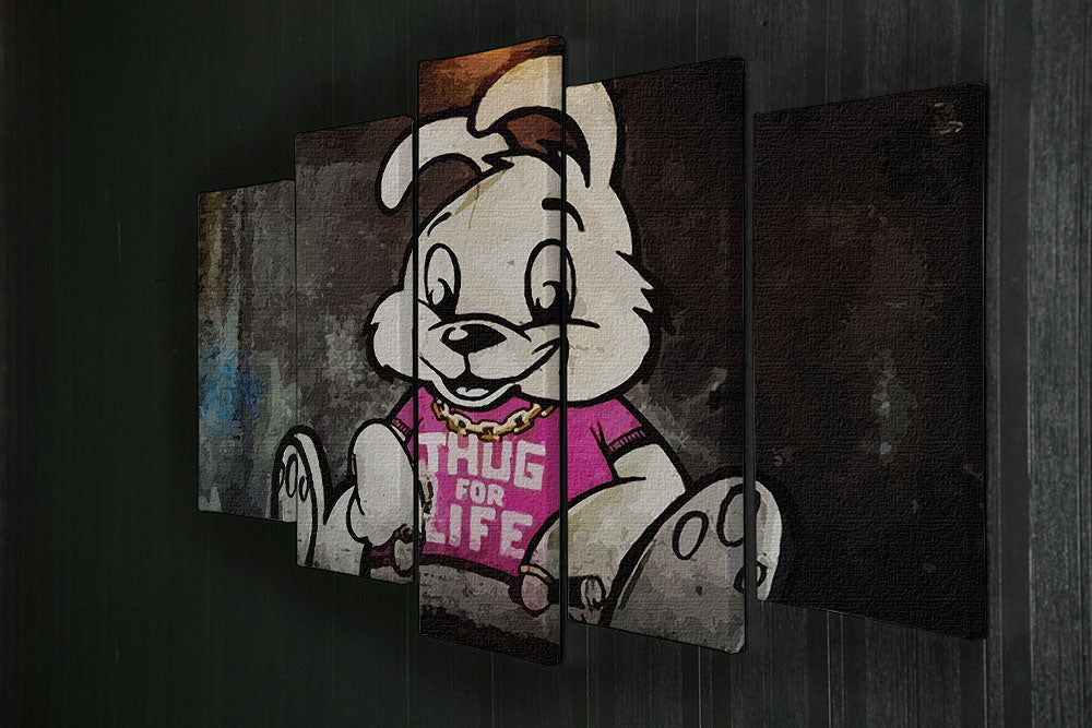 Banksy Thug For Life Bunny 5 Split Panel Canvas - Canvas Art Rocks - 2
