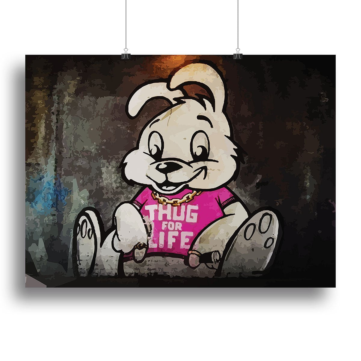 Banksy Thug For Life Bunny Canvas Print or Poster