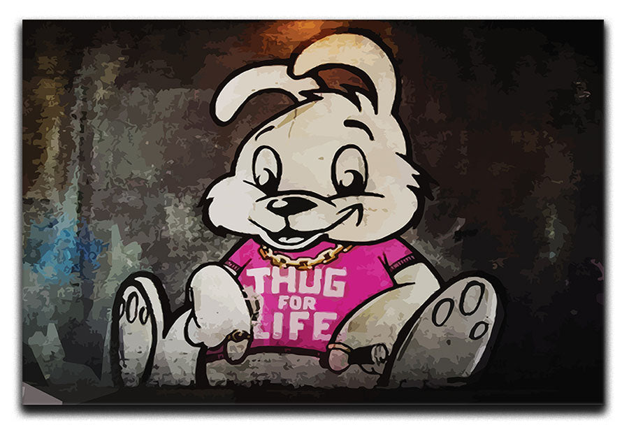Banksy Thug For Life Bunny Canvas Print or Poster - Canvas Art Rocks - 1