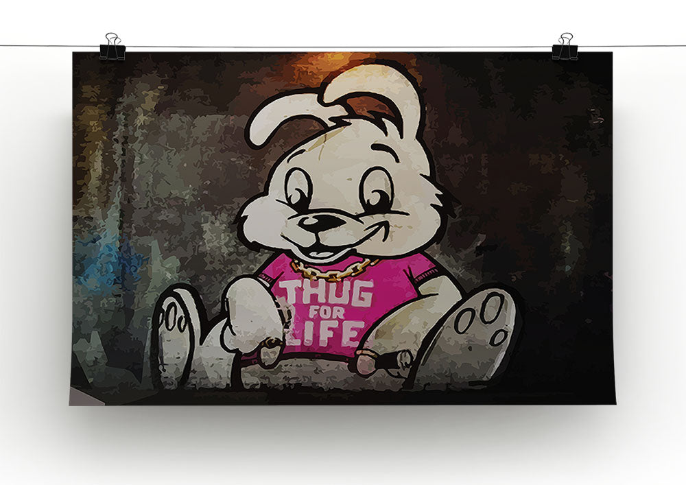 Banksy Thug For Life Bunny Canvas Print or Poster - Canvas Art Rocks - 2