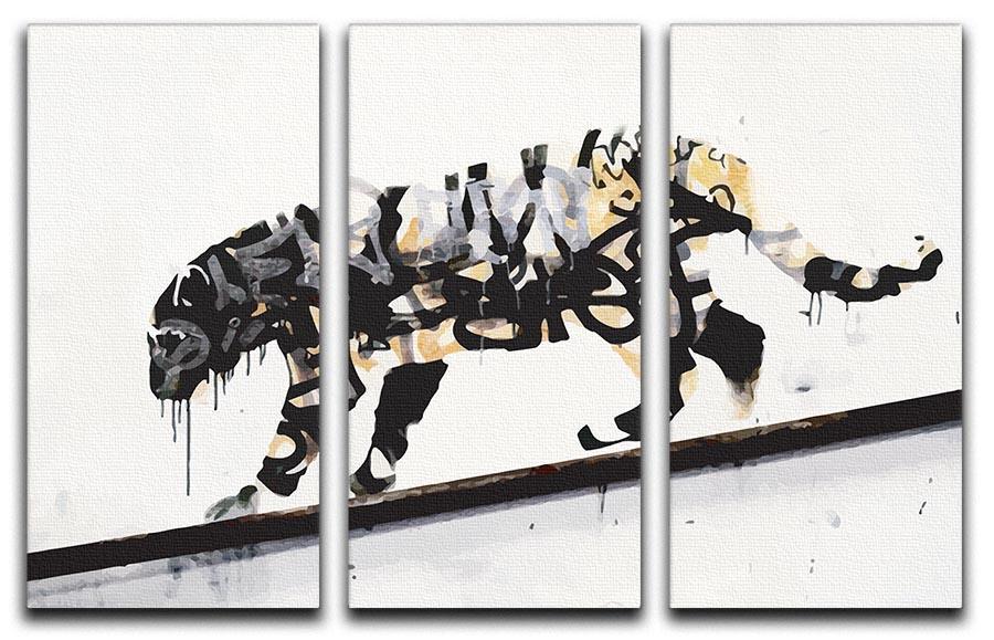 Banksy Tiger 3 Split Panel Canvas Print - Canvas Art Rocks - 1