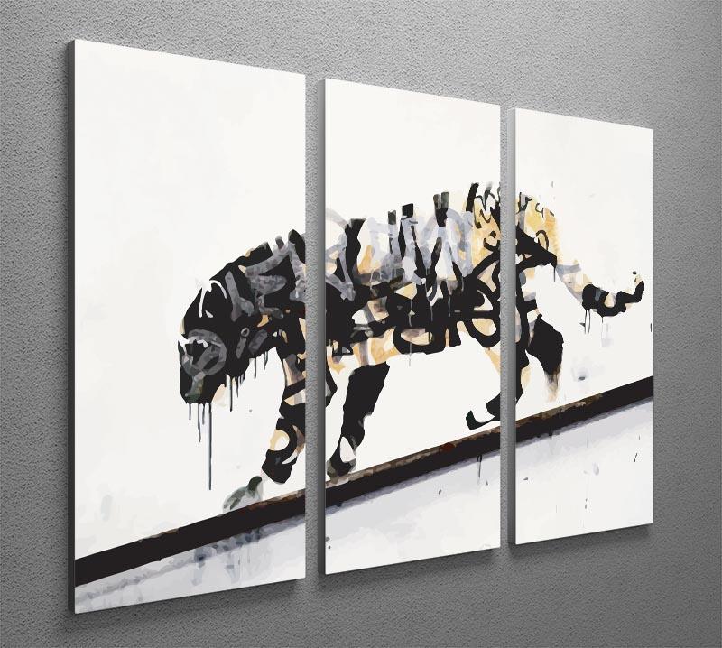 Banksy Tiger 3 Split Panel Canvas Print - Canvas Art Rocks - 2
