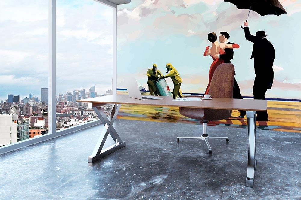 Banksy Toxic Beach Wall Mural Wallpaper - Canvas Art Rocks - 3