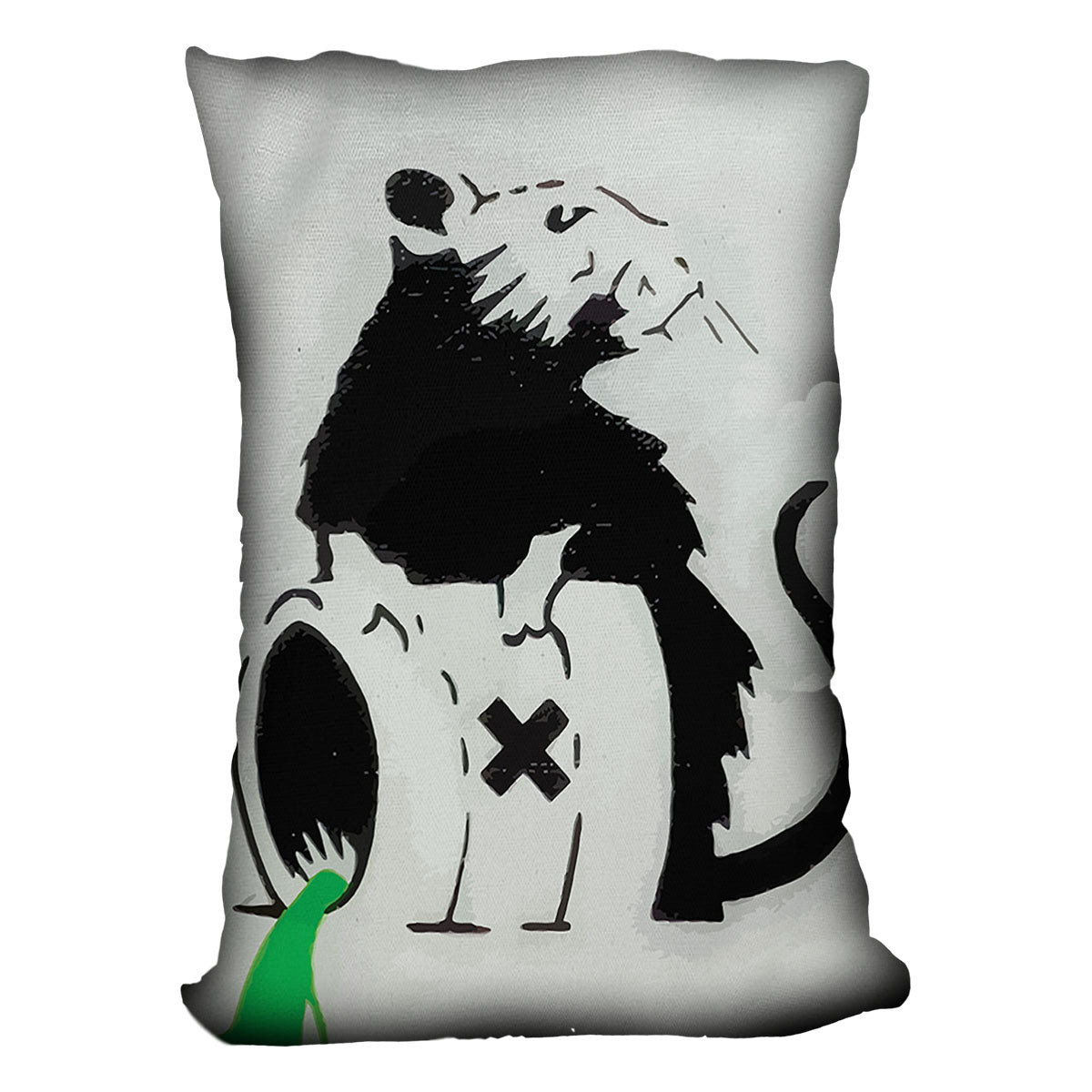 Banksy Toxic Rat Cushion - Canvas Art Rocks - 4