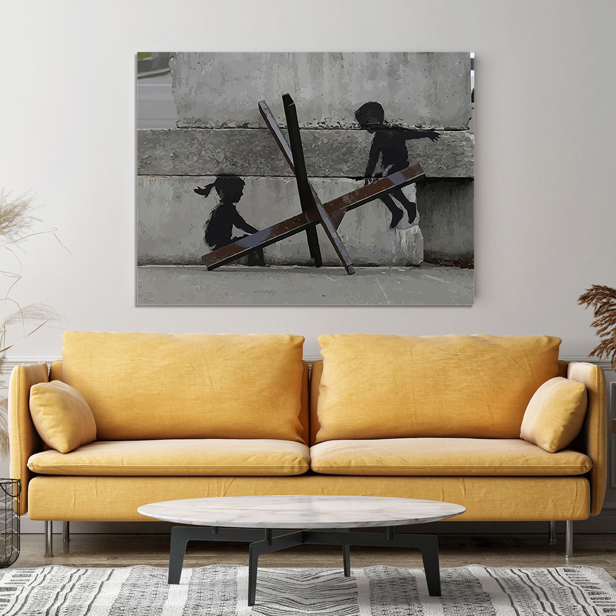Banksy Ukraine Children Tank Trap See Saw Canvas Print or Poster - Canvas Art Rocks - 4