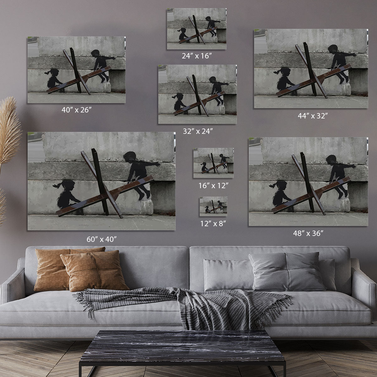 Banksy Ukraine Children Tank Trap See Saw Canvas Print or Poster