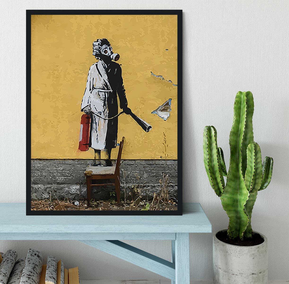 Banksy Ukraine Lady In Gas Mask Framed Print - Canvas Art Rocks - 2