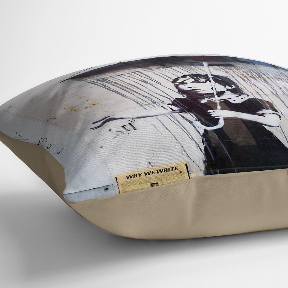 Banksy Umbrella Girl Cushion