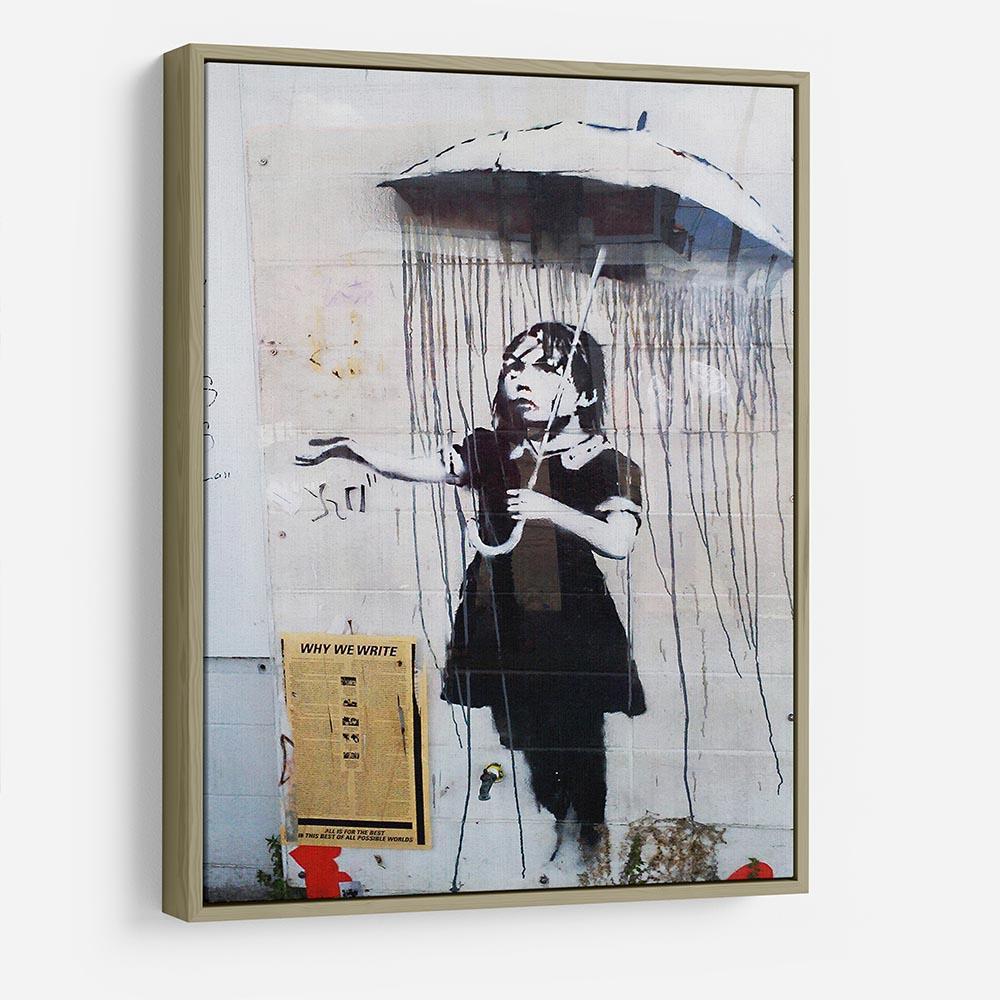 Banksy Umbrella Girl HD Metal Print