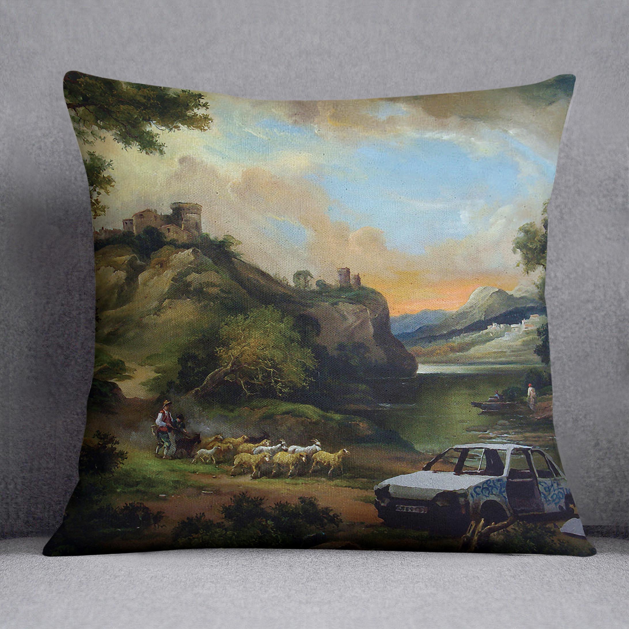 Banksy Vandalised Car Cushion