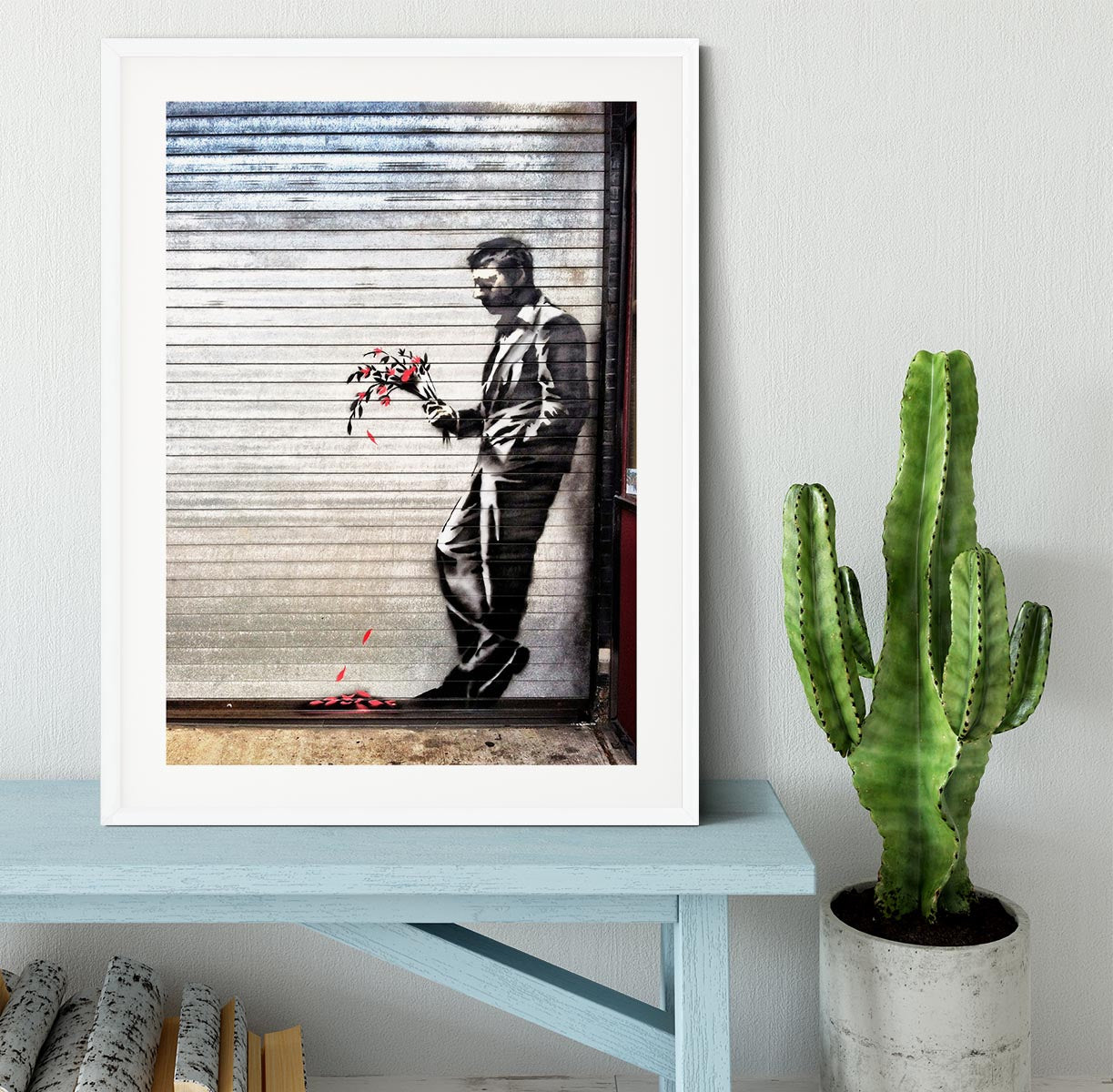 Banksy Waiting in Vain Framed Print