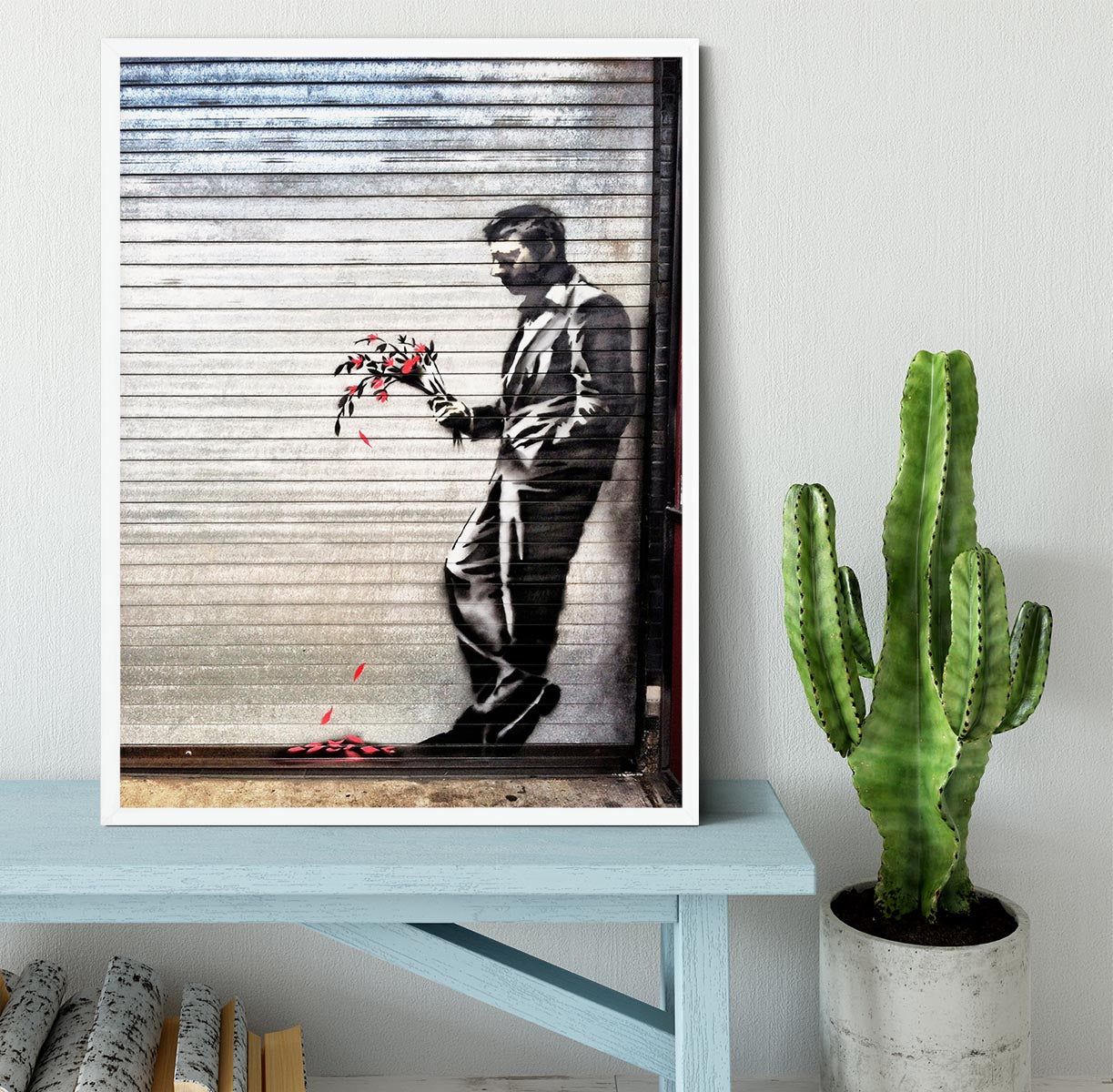 Banksy Waiting in Vain Framed Print