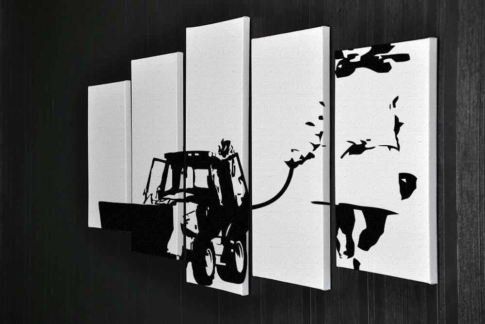 Banksy Walking The Cat 5 Split Panel Canvas - Canvas Art Rocks - 2