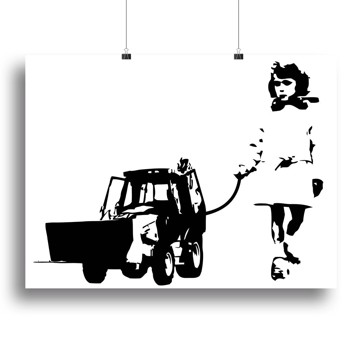 Banksy Walking The Cat Canvas Print or Poster