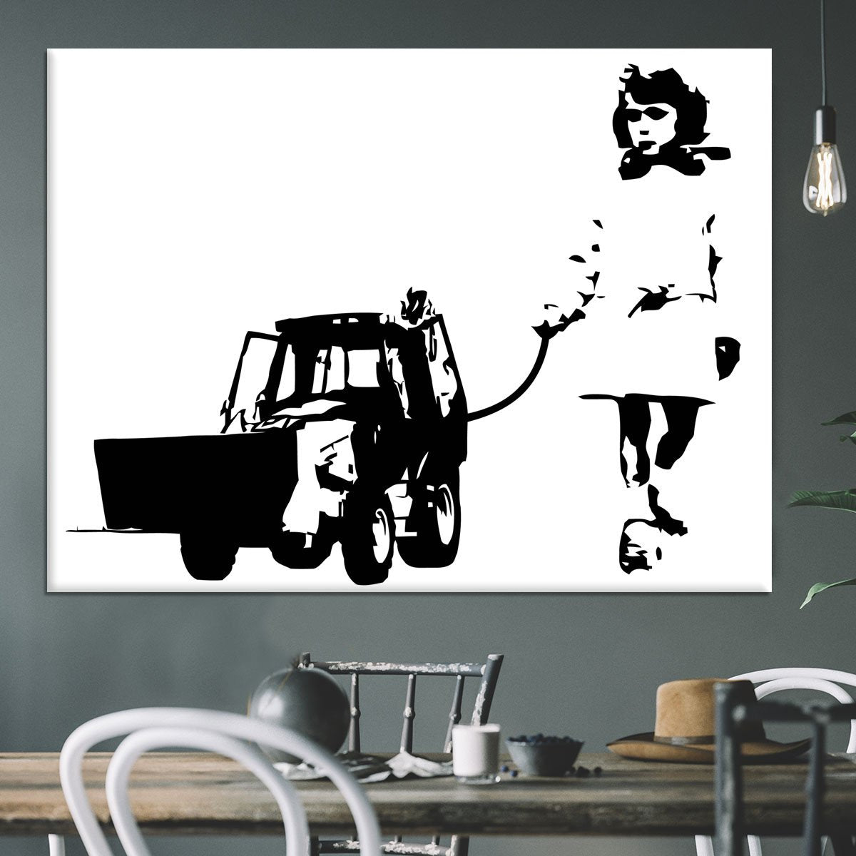 Banksy Walking The Cat Canvas Print or Poster
