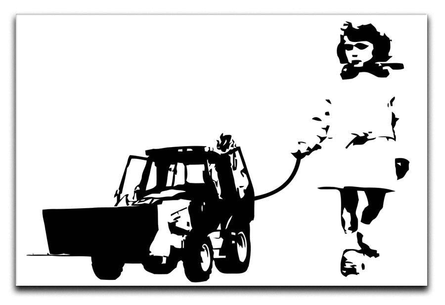 Banksy Walking The Cat Canvas Print or Poster  - Canvas Art Rocks - 1