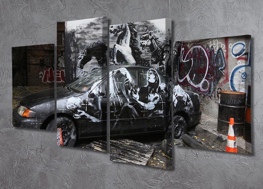 Banksy War Horse 4 Split Panel Canvas - Canvas Art Rocks - 2