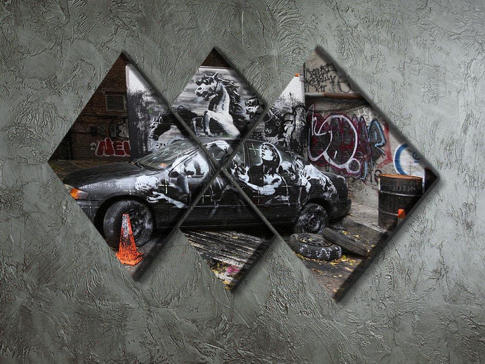 Banksy War Horse 4 Square Multi Panel Canvas - Canvas Art Rocks - 2