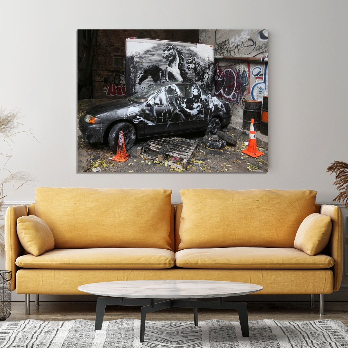 Banksy War Horse Canvas Print or Poster