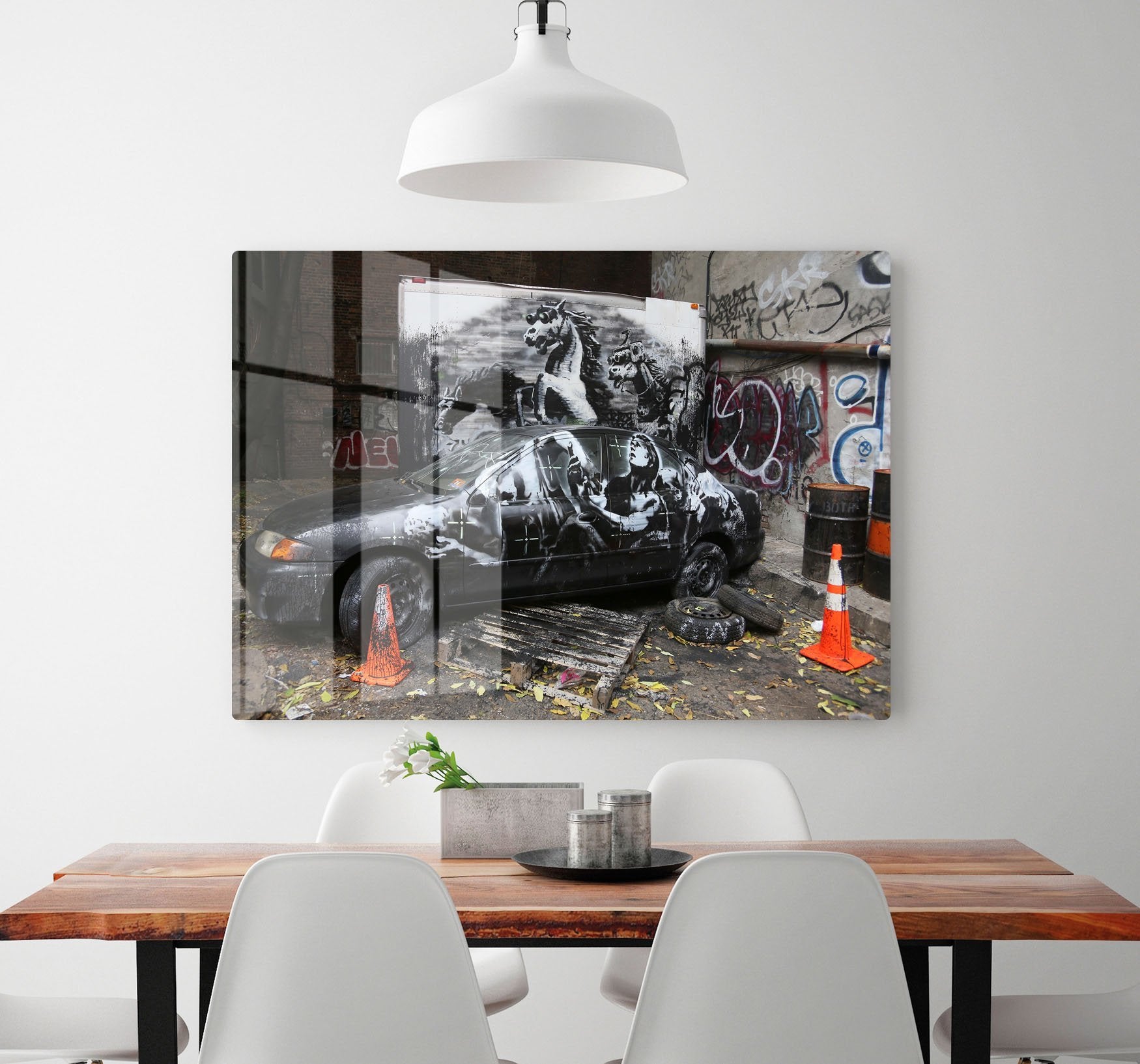 Banksy War Horse HD Metal Print