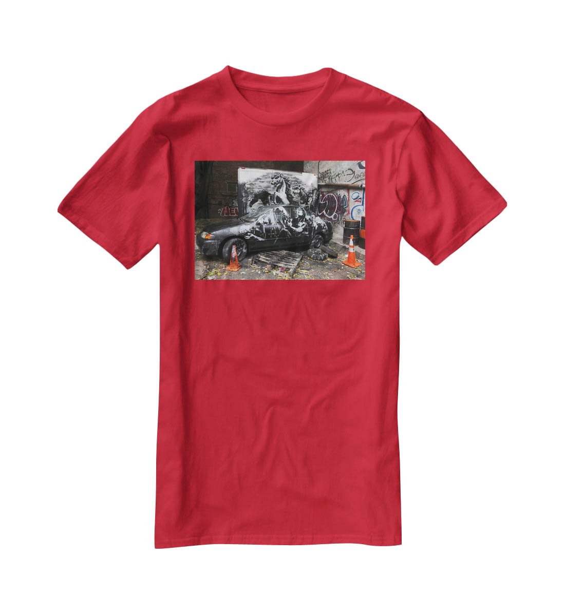 Banksy War Horse T-Shirt - Canvas Art Rocks - 4