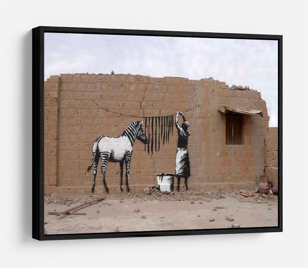 Banksy Washing Zebra Stripes HD Metal Print