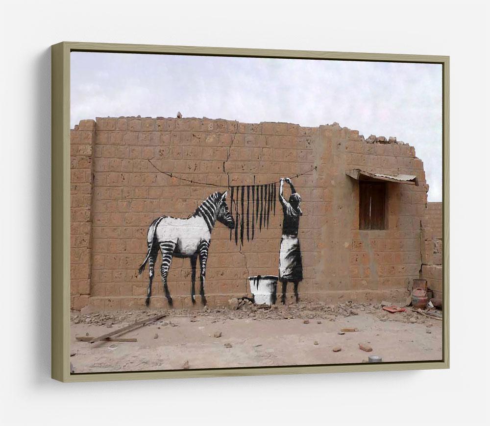 Banksy Washing Zebra Stripes HD Metal Print