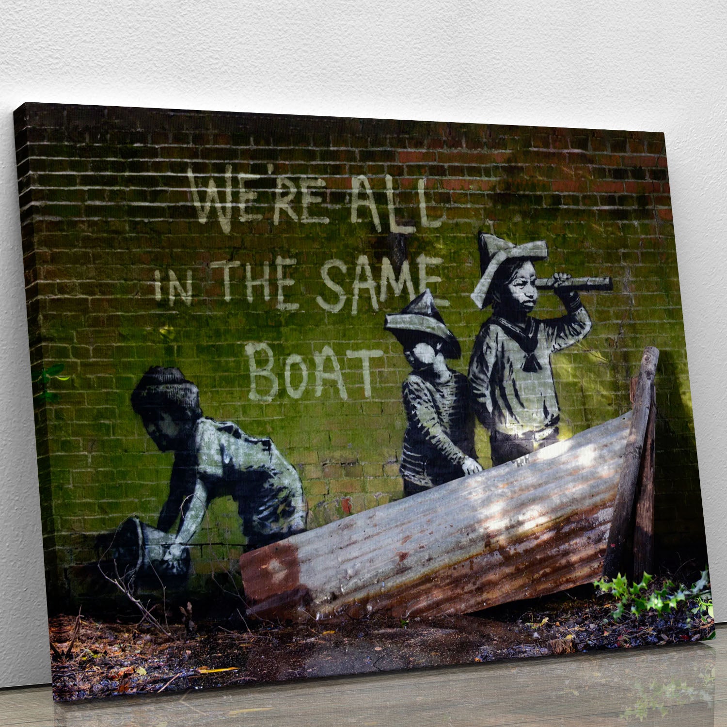 Banksy Were All In The Same Boat Canvas Print or Poster - Canvas Art Rocks - 1