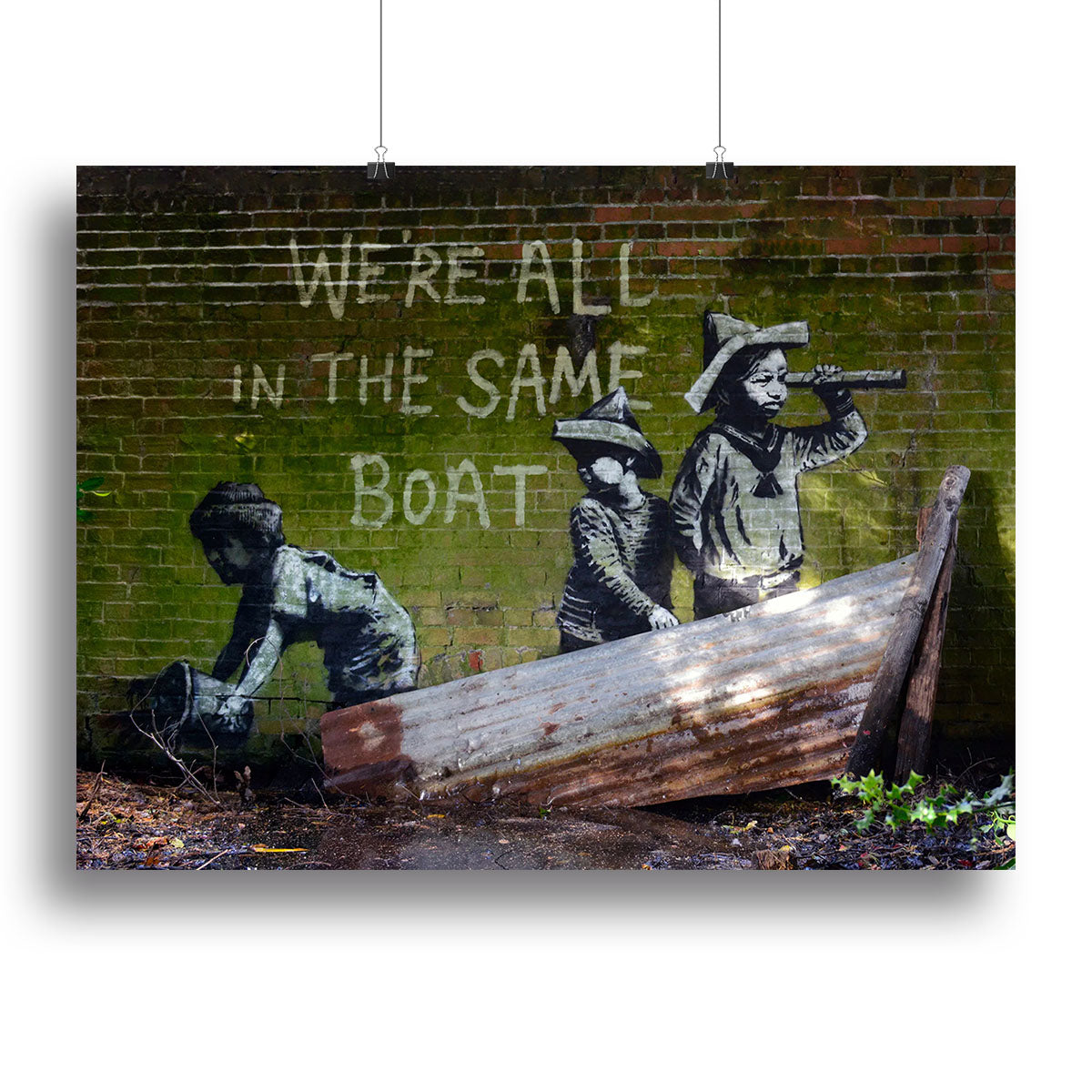 Banksy Were All In The Same Boat Canvas Print or Poster - Canvas Art Rocks - 2