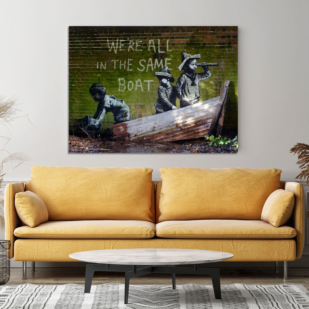 Banksy Were All In The Same Boat Canvas Print or Poster - Canvas Art Rocks - 4