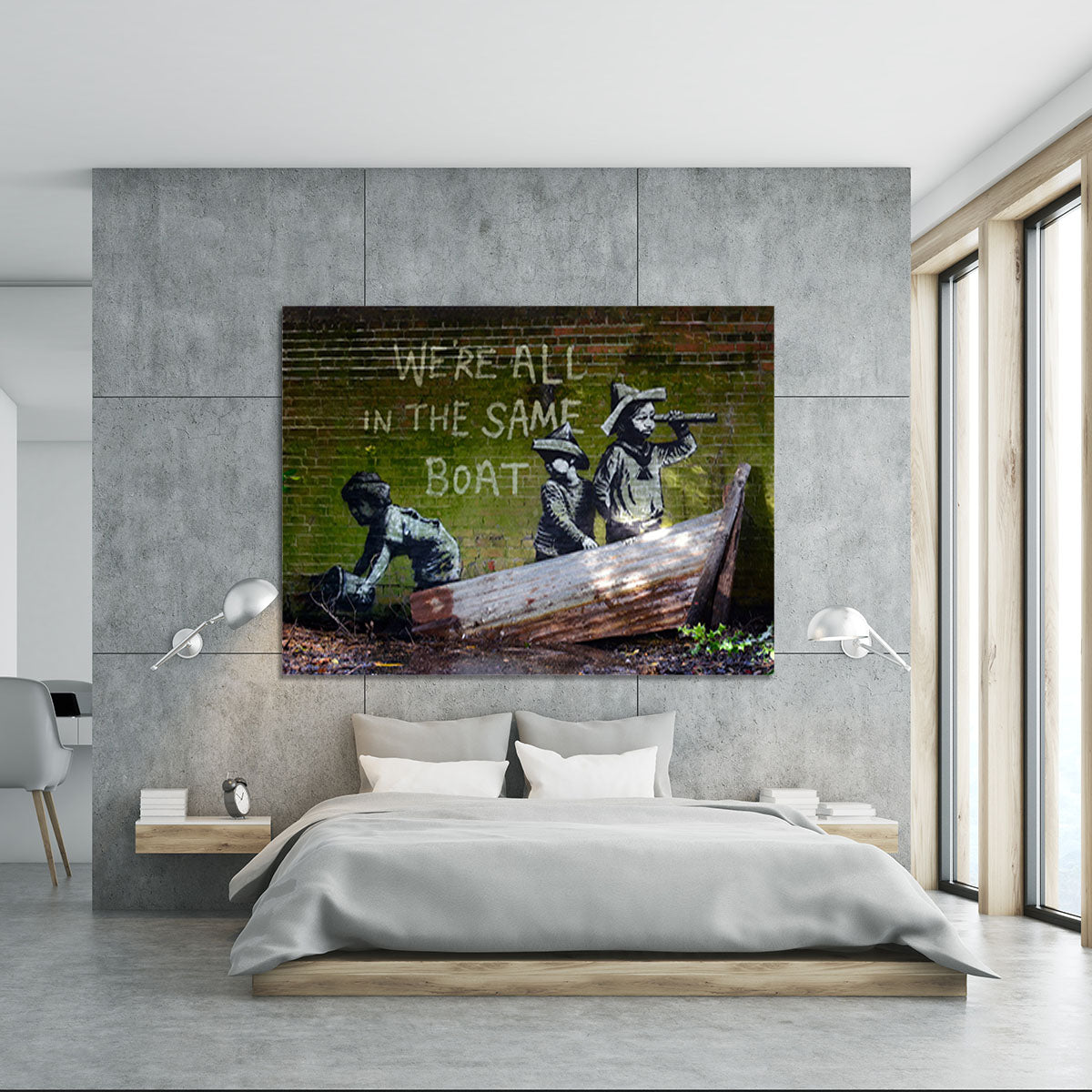 Banksy Were All In The Same Boat Canvas Print or Poster - Canvas Art Rocks - 5