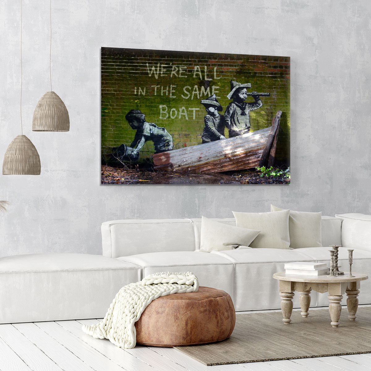 Banksy Were All In The Same Boat Canvas Print or Poster - Canvas Art Rocks - 6