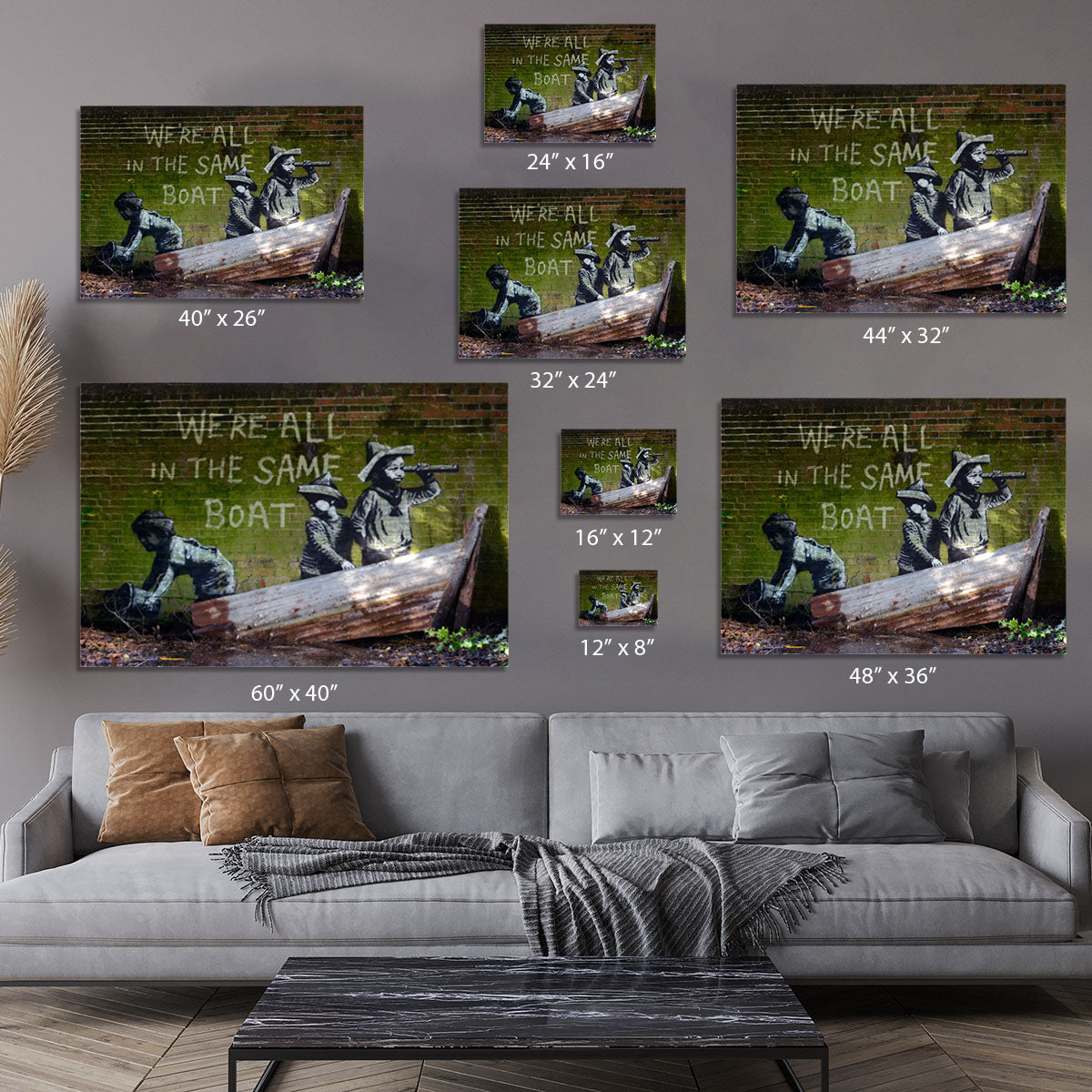 Banksy Were All In The Same Boat Canvas Print or Poster - Canvas Art Rocks - 7