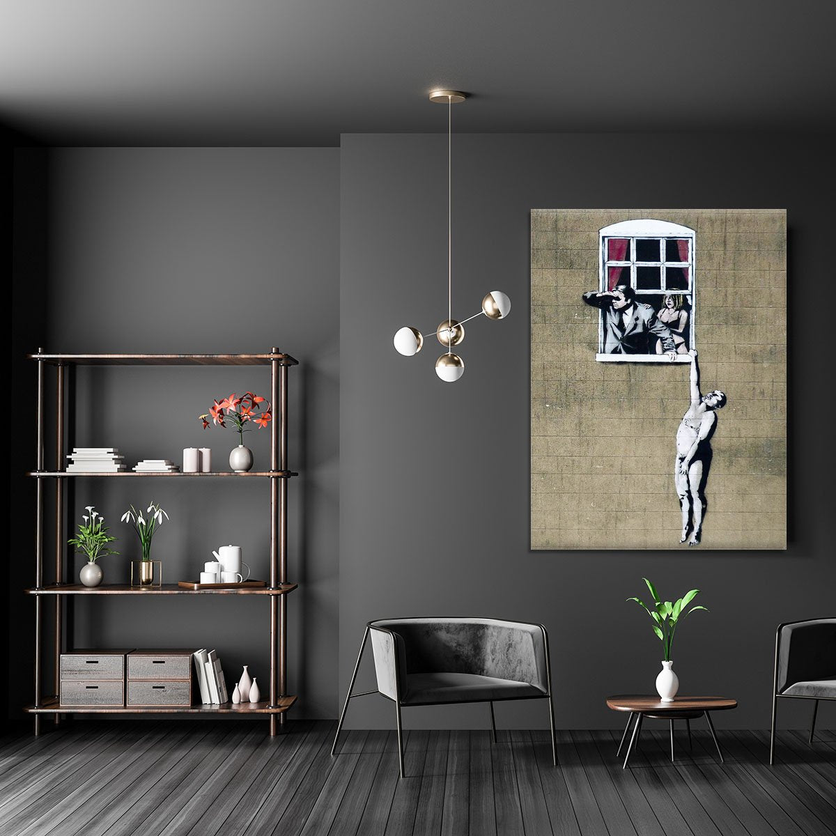 Banksy Window Lovers Canvas Print or Poster