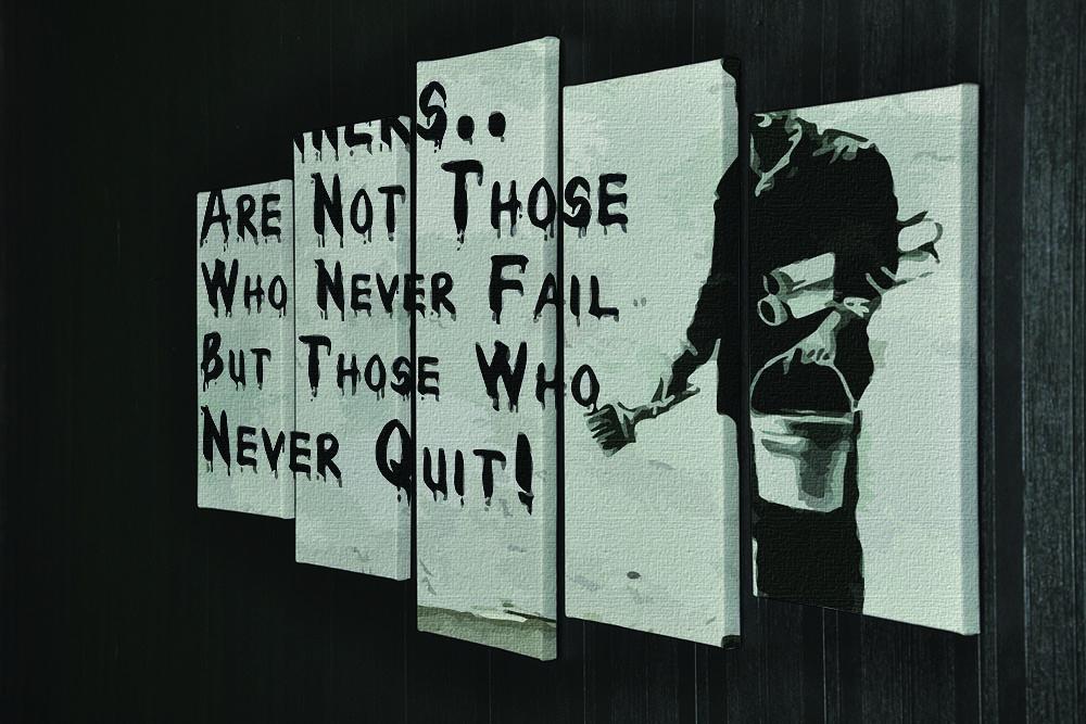 Banksy Winners Are Not 5 Split Panel Canvas - Canvas Art Rocks - 2