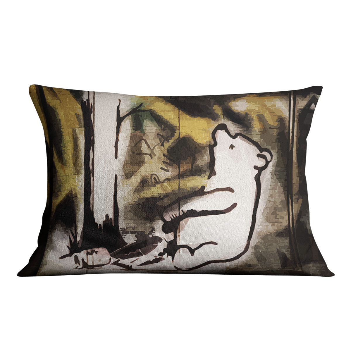 Banksy Winnie the Pooh Bear Trap Cushion - Canvas Art Rocks - 4