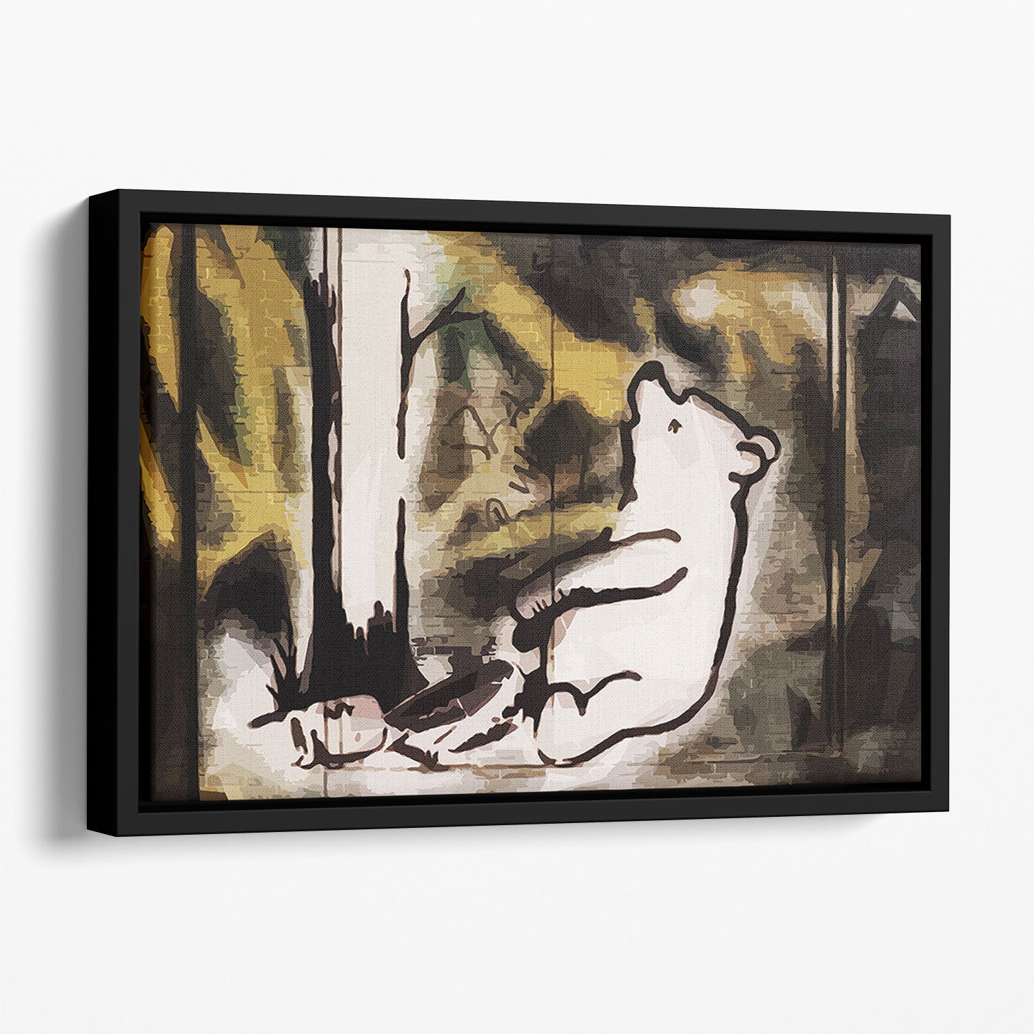 Banksy Winnie the Pooh Bear Trap Floating Framed Canvas - Canvas Art Rocks - 1