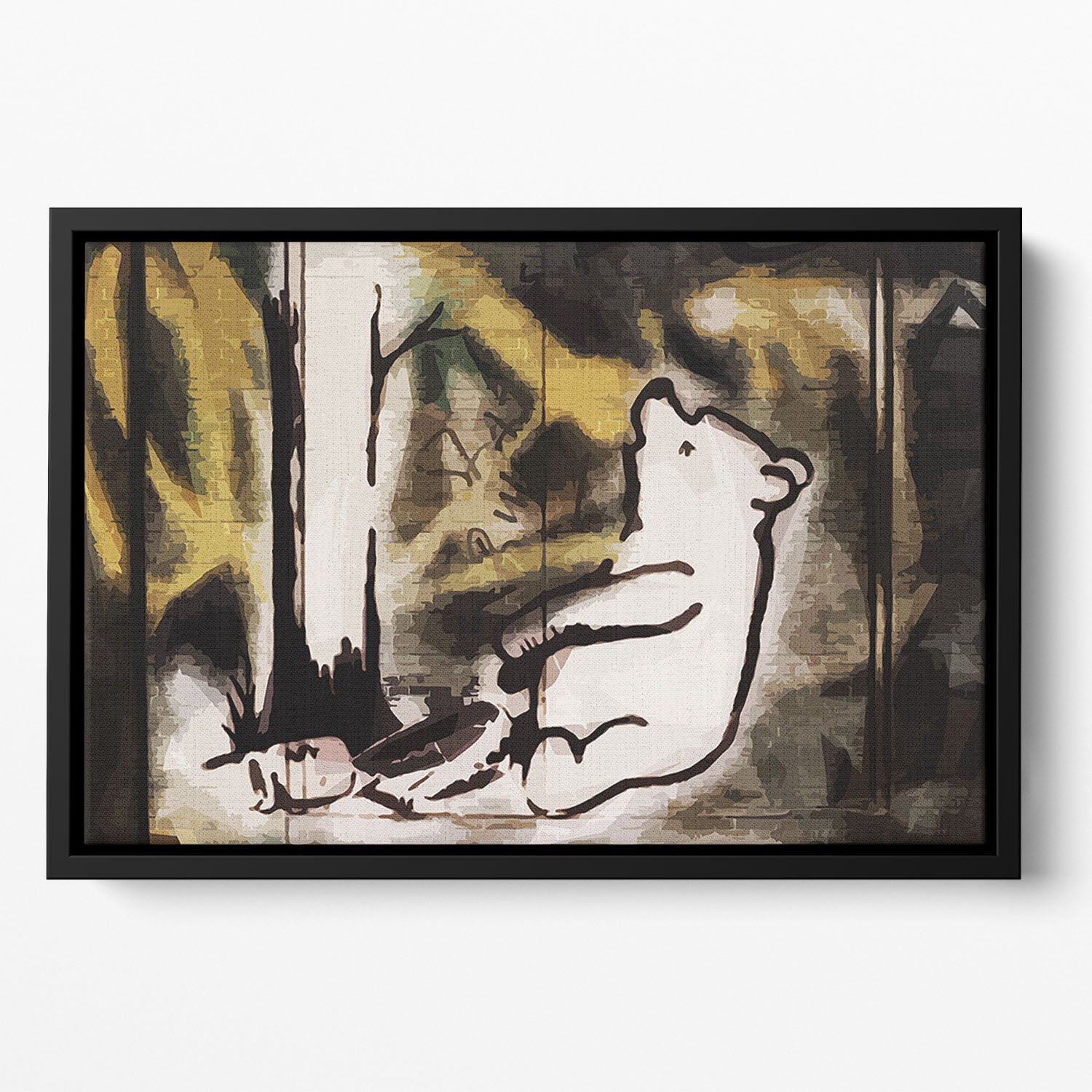 Banksy Winnie the Pooh Bear Trap Floating Framed Canvas - Canvas Art Rocks - 2