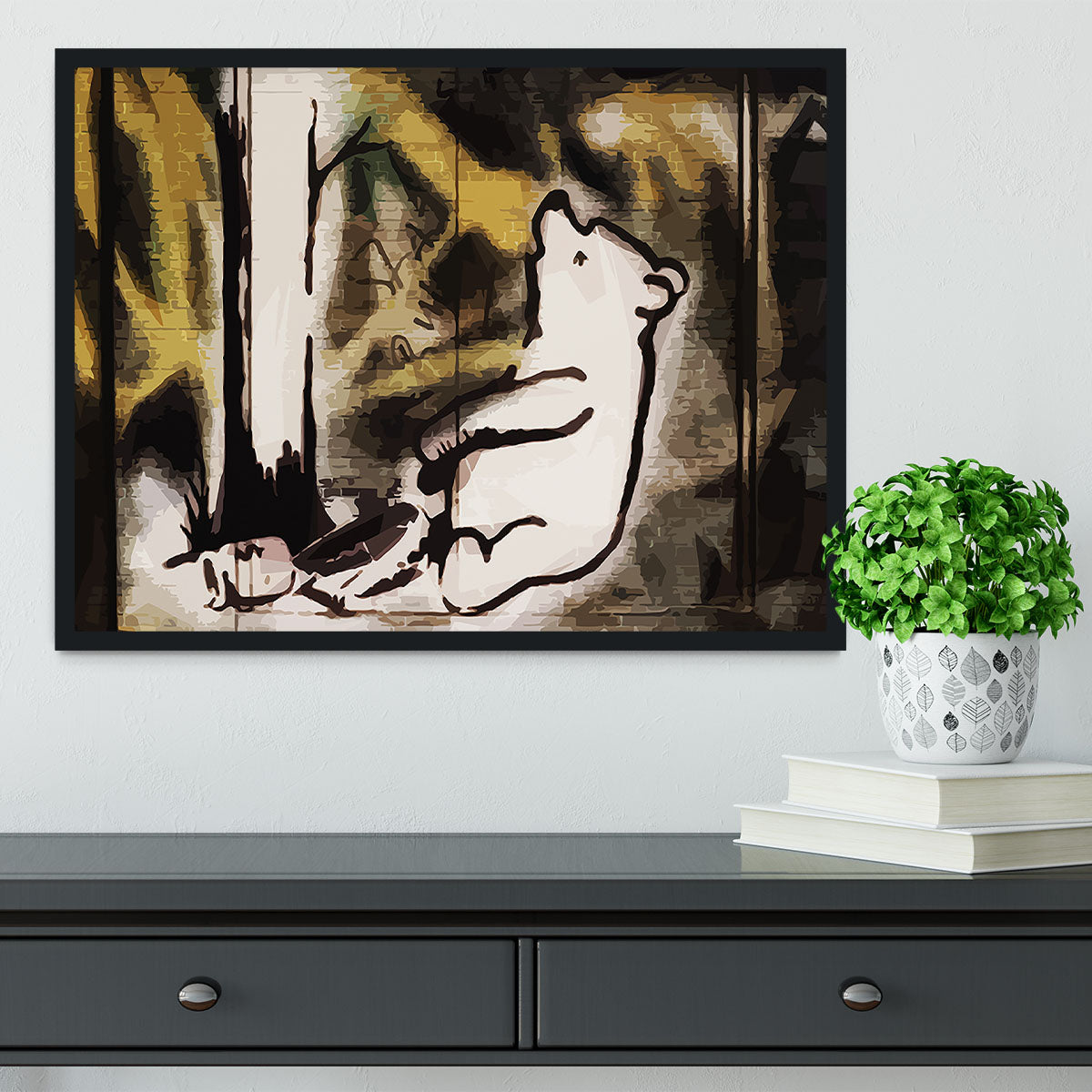 Banksy Winnie the Pooh Bear Trap Framed Print - Canvas Art Rocks - 2