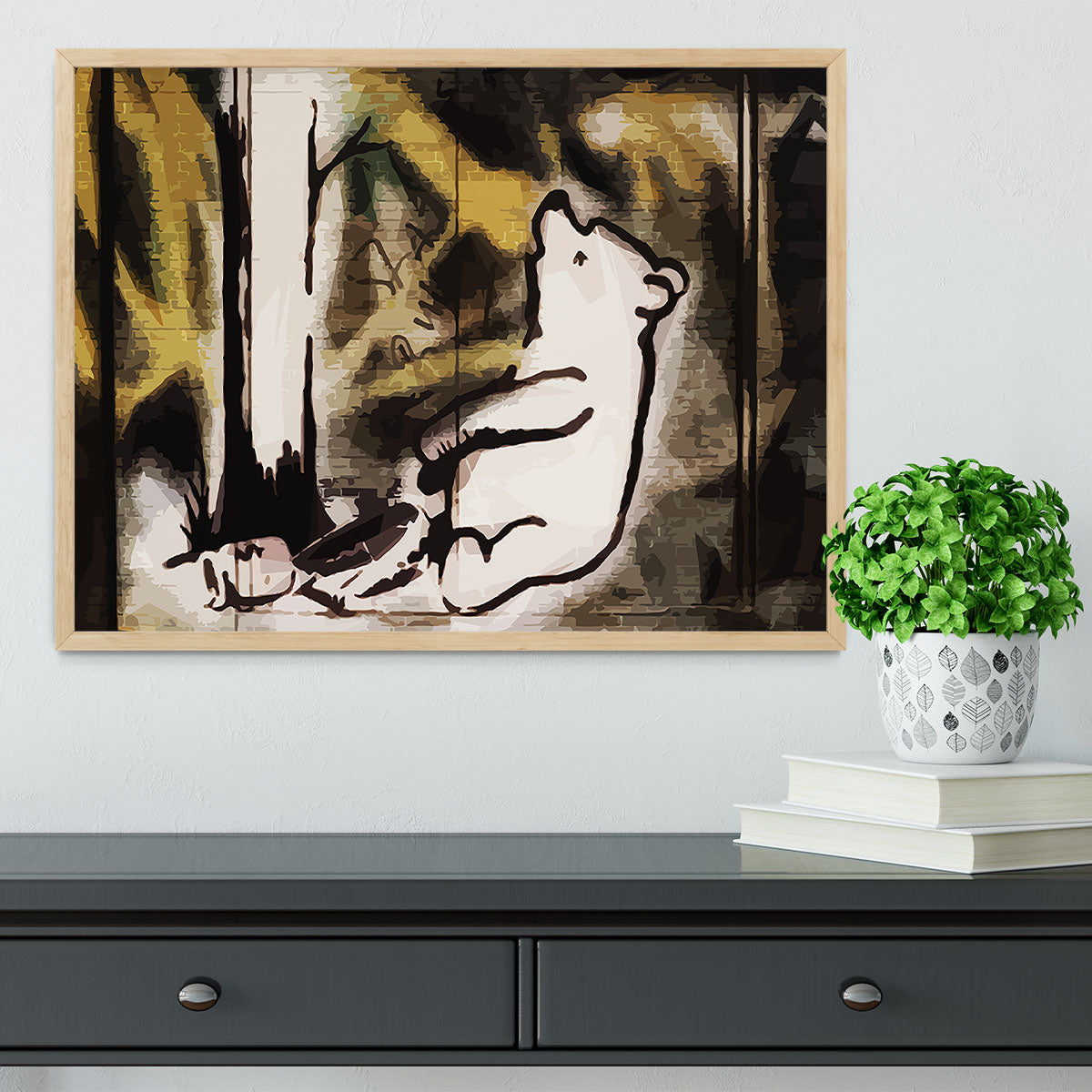 Banksy Winnie the Pooh Bear Trap Framed Print - Canvas Art Rocks - 4