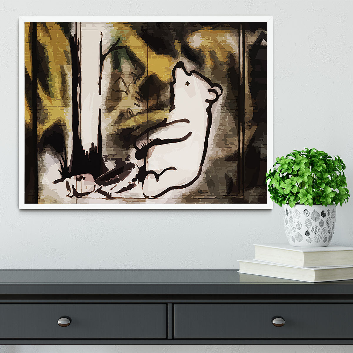 Banksy Winnie the Pooh Bear Trap Framed Print - Canvas Art Rocks -6