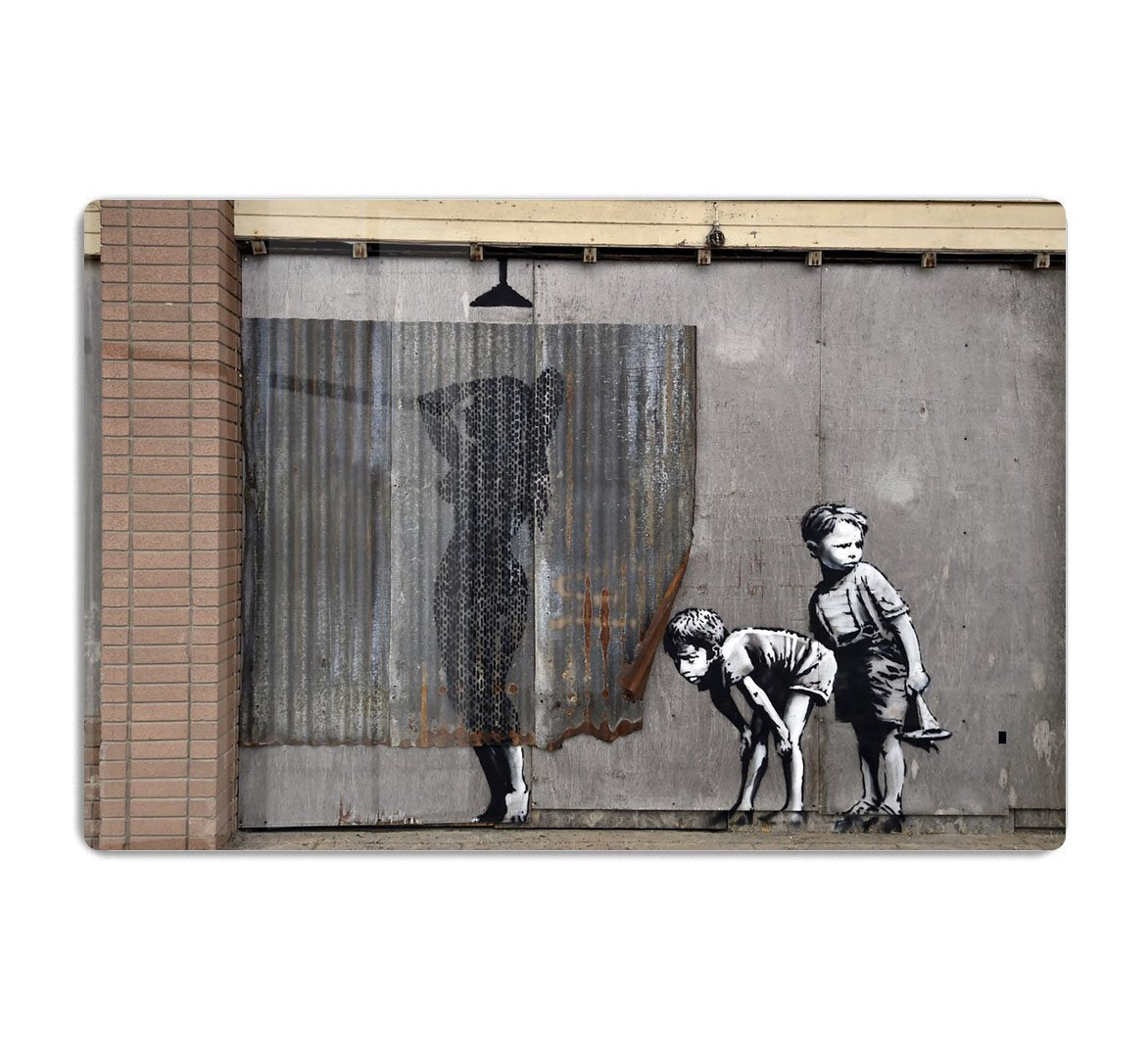Banksy Woman In Shower HD Metal Print