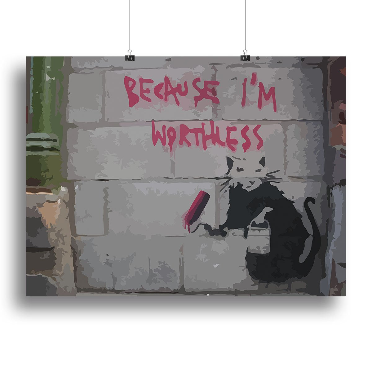 Banksy Worthless Rat Canvas Print or Poster