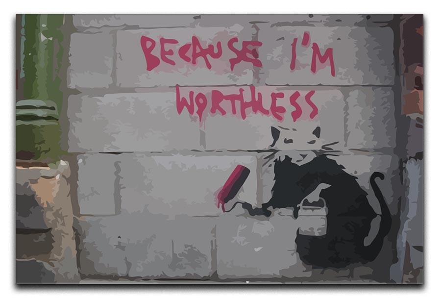 Banksy Worthless Rat Canvas Print or Poster  - Canvas Art Rocks - 1